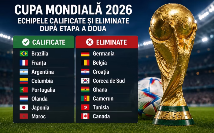 Cupa Mondială 2026: echipele calificate în 16-imi după etapa a doua