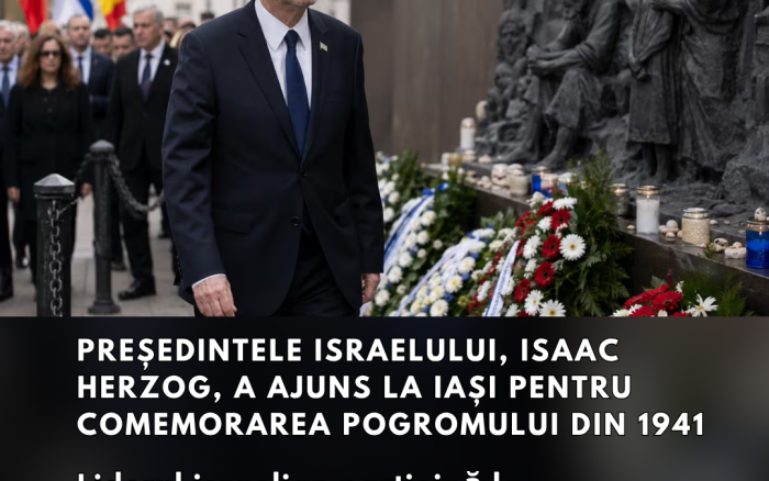 Președintele Israelului, Isaac Herzog, a ajuns la Iași pentru comemorarea Pogromului din 1941