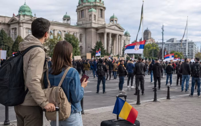 MAE avertizează românii care călătoresc în Serbia: proteste la Belgrad