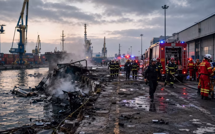 Explozie în Portul Constanța: o dronă marină a detonat în Dana 78, activat Planul Roșu