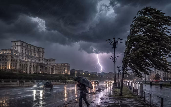Cod galben de ploi și vijelii în București și 10 județe