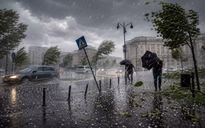 Cod galben de furtuni în cea mai mare parte a țării.