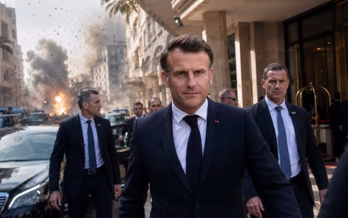 Explozii în Damasc, lângă hotelul lui Emmanuel Macron, aflat în vizită istorică în Siria