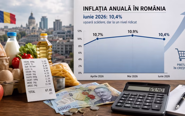Inflația a scăzut ușor, la 10,4%