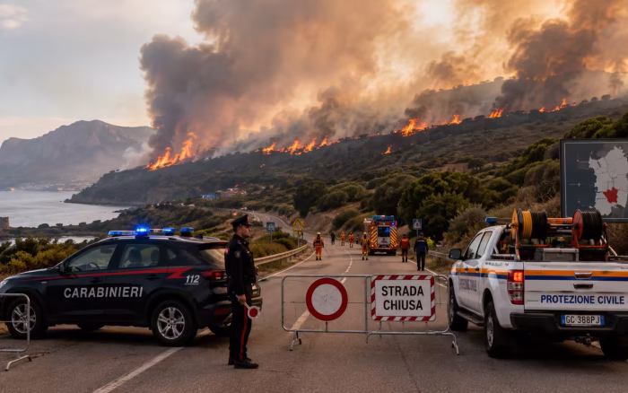 Incendii în Sardinia: drumuri importante, închise