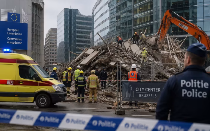 Tragedie pe un șantier din Bruxelles: mai mulți morți și șase dispăruți