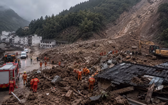 Alunecare de teren în China: opt morți și 34 de dispăruți