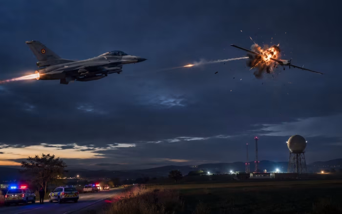 Premieră în România: un F-16 a doborât o dronă în județul Buzău
