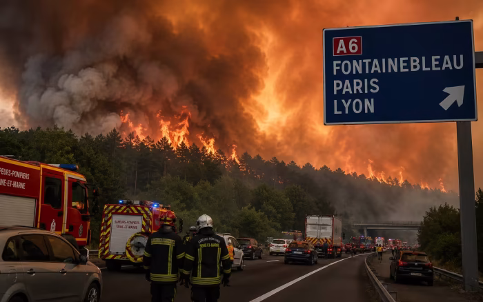 Incendiu uriaș lângă Paris