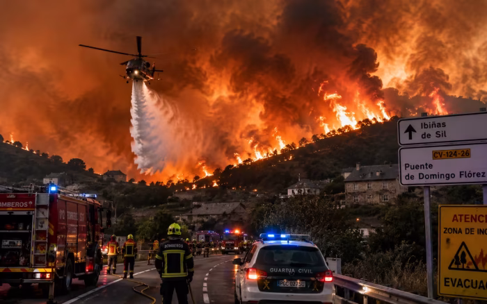 Incendiu uriaș în Spania: 12.000 de hectare arse și peste 1.000 de evacuați