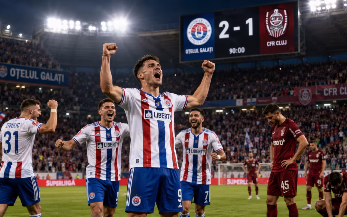Oțelul Galați a învins CFR Cluj cu 2-1 în prima etapă a Superligii